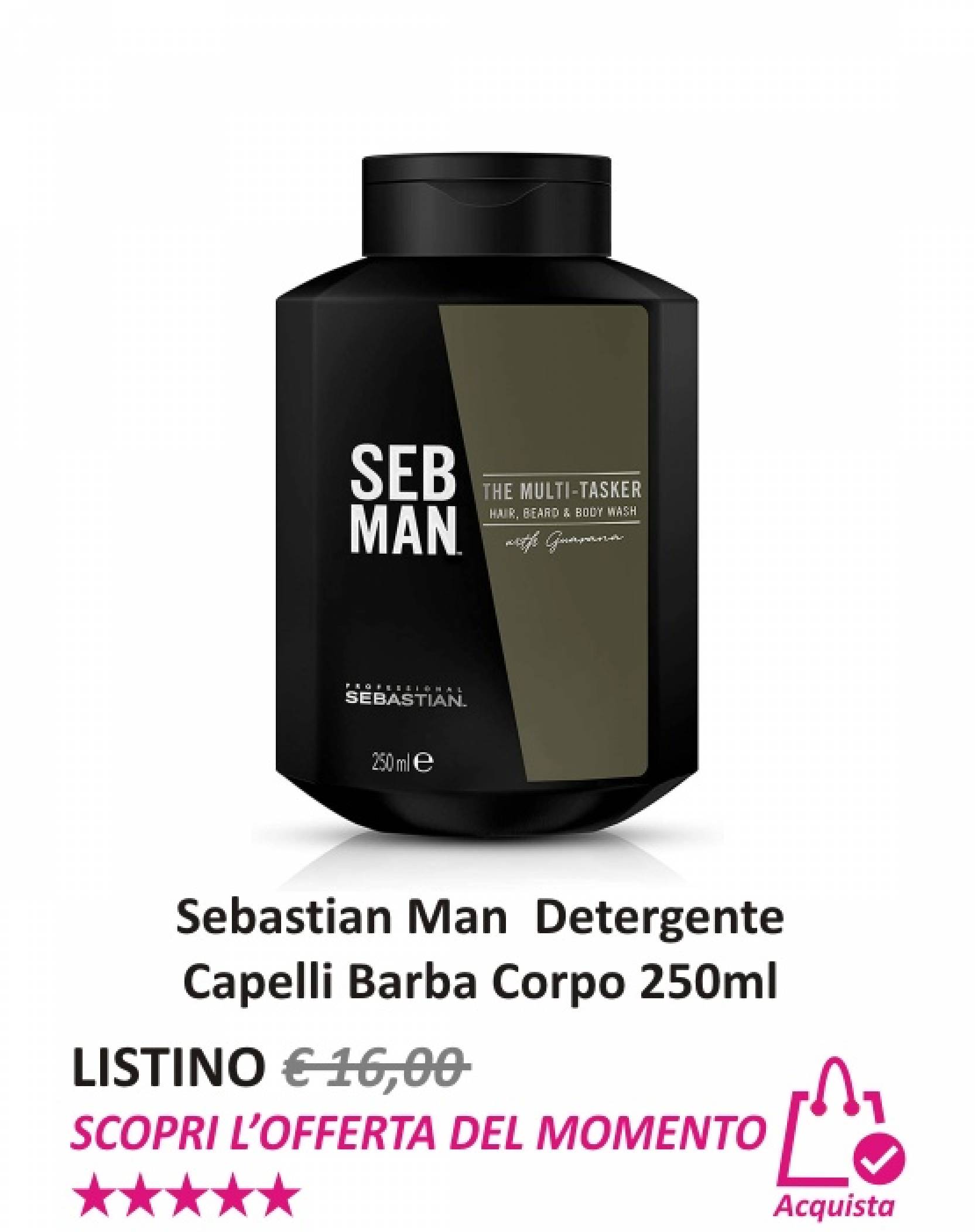 Sebastian Man Detergente Capelli Barba Corpo 250 ml