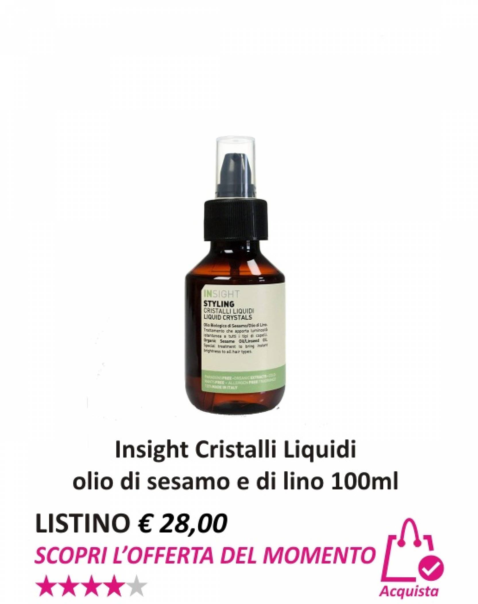 Insight Cristalli Liquidi Olio di Sesamo e di Lino 100 ml